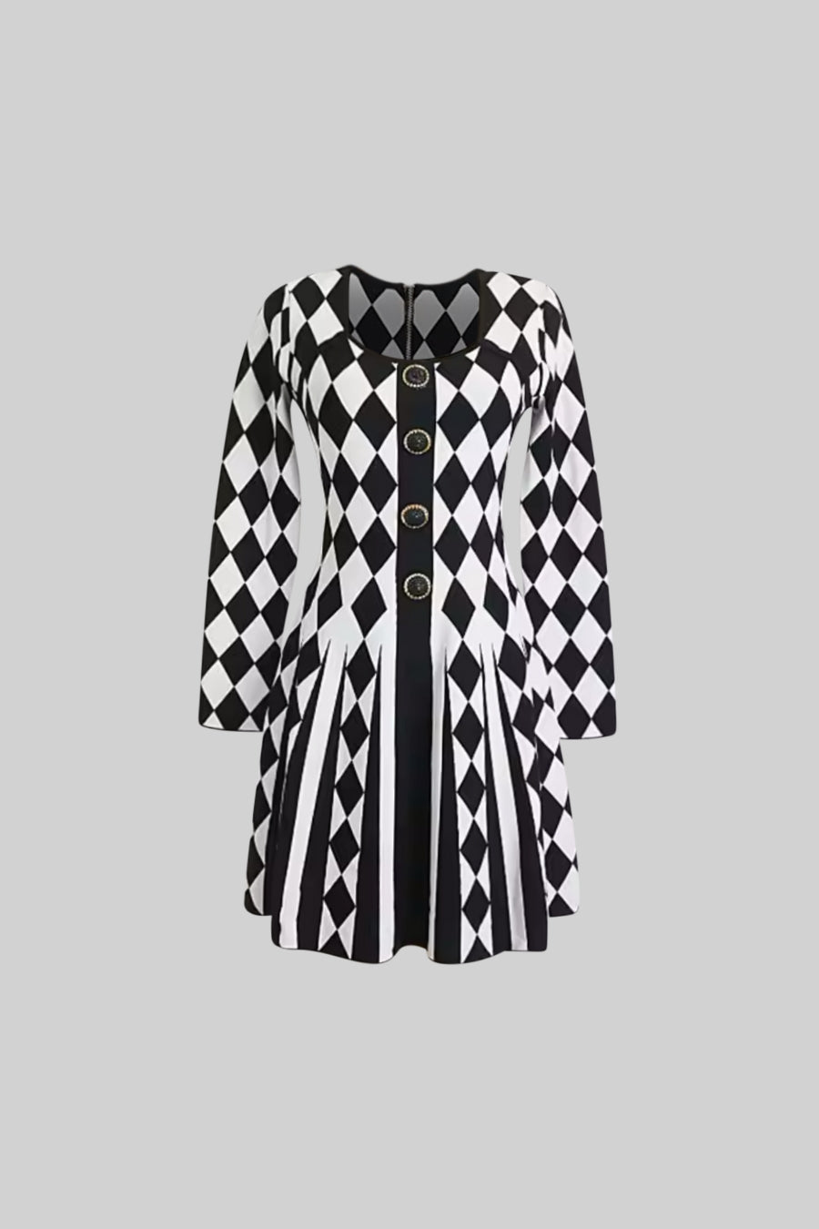 B&W Harlequin Gem Dress