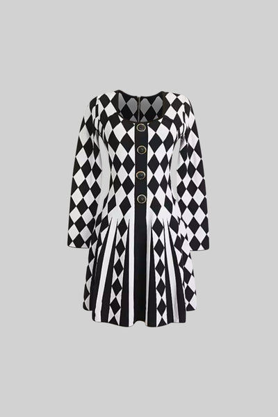 B&W Harlequin Gem Dress