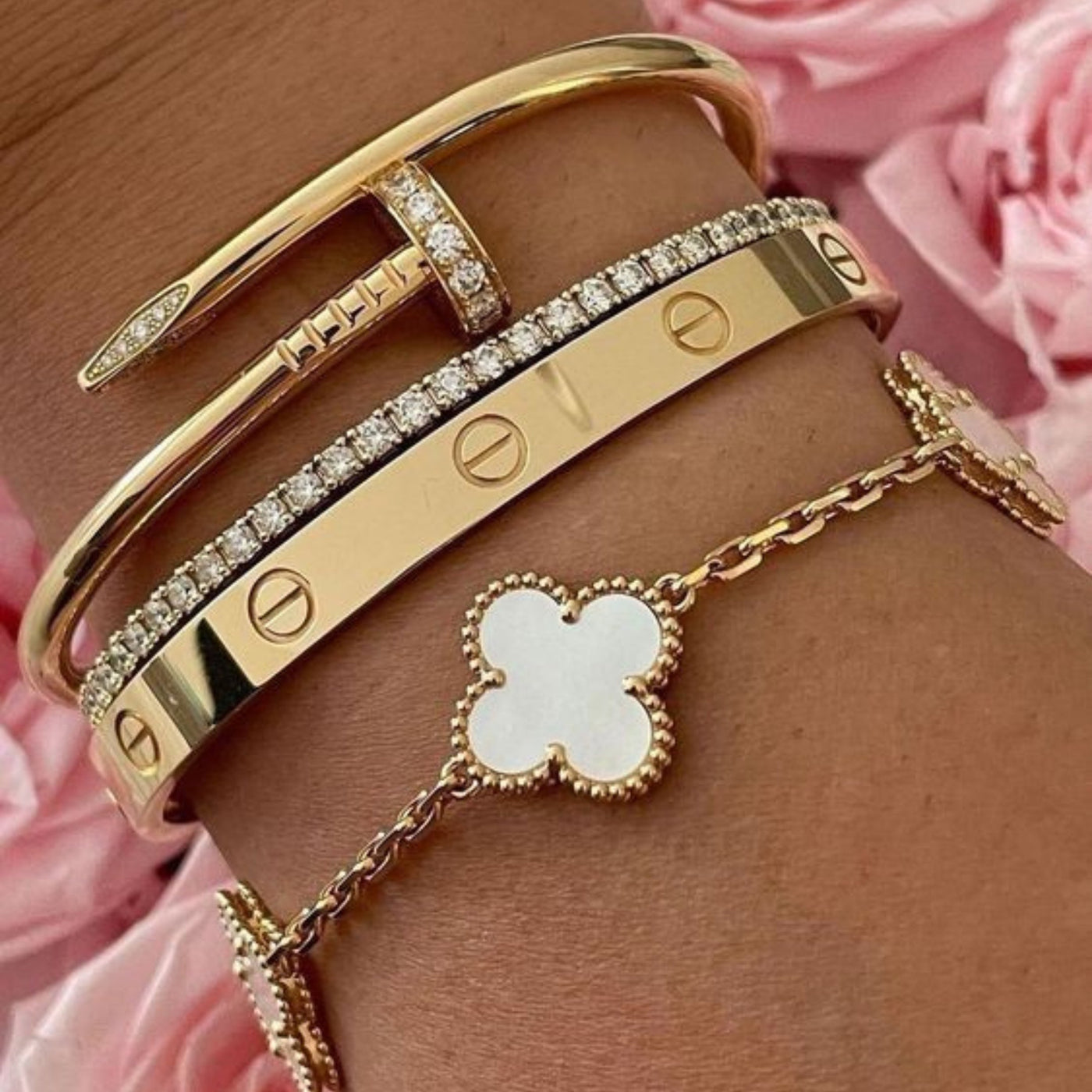 Lucky Clover Armband Wit