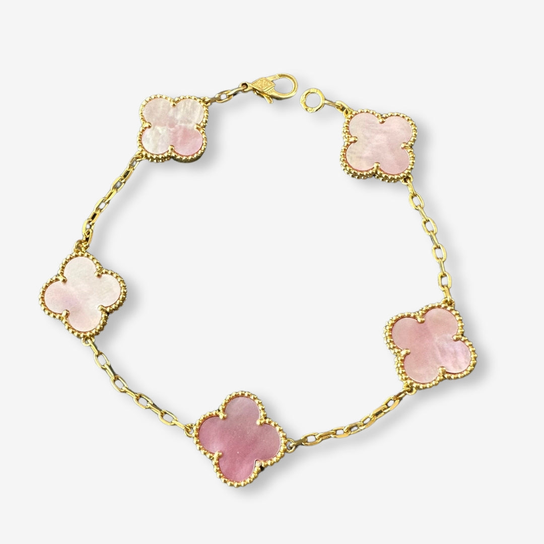 Lucky Clover Armband Roze