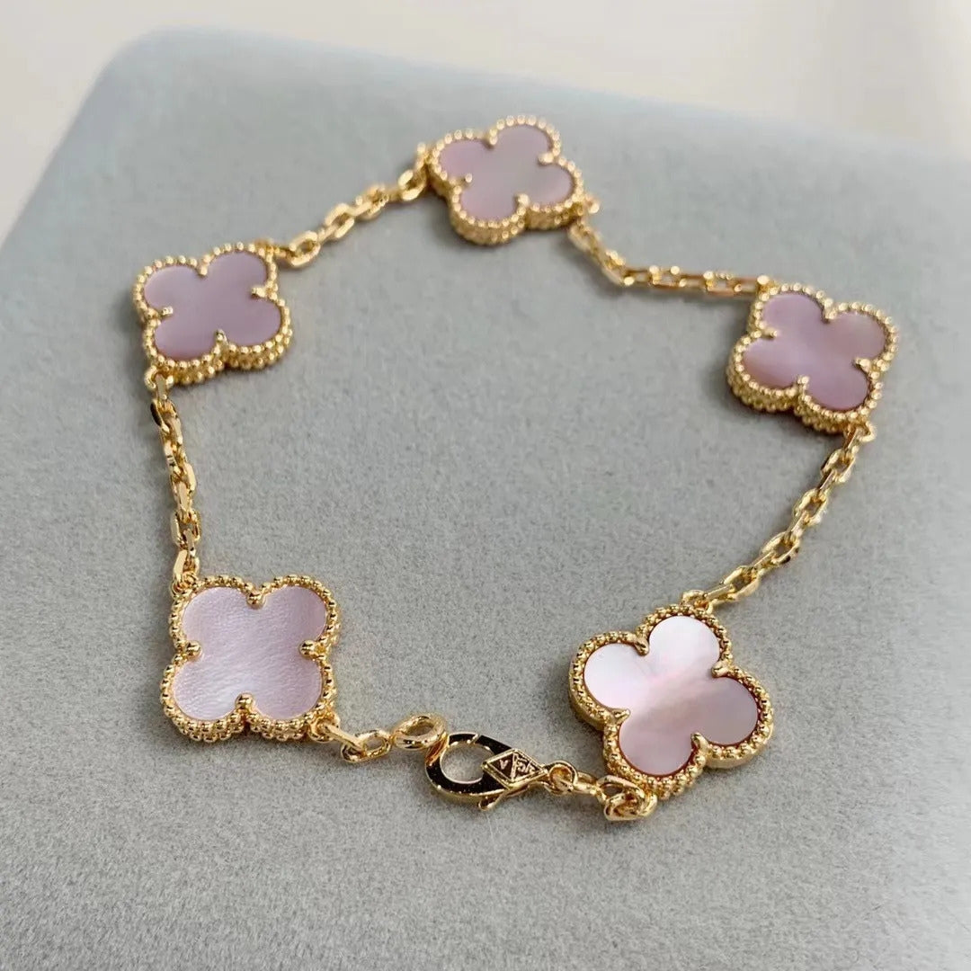 Lucky Clover Armband Roze