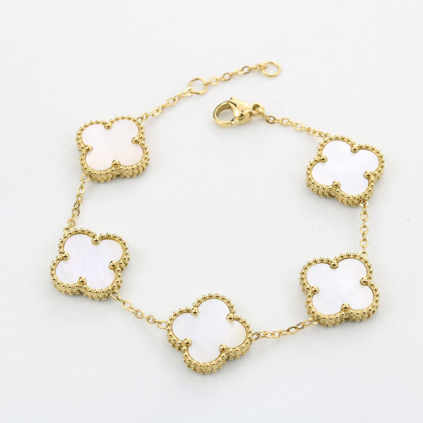 Lucky Clover Armband Wit